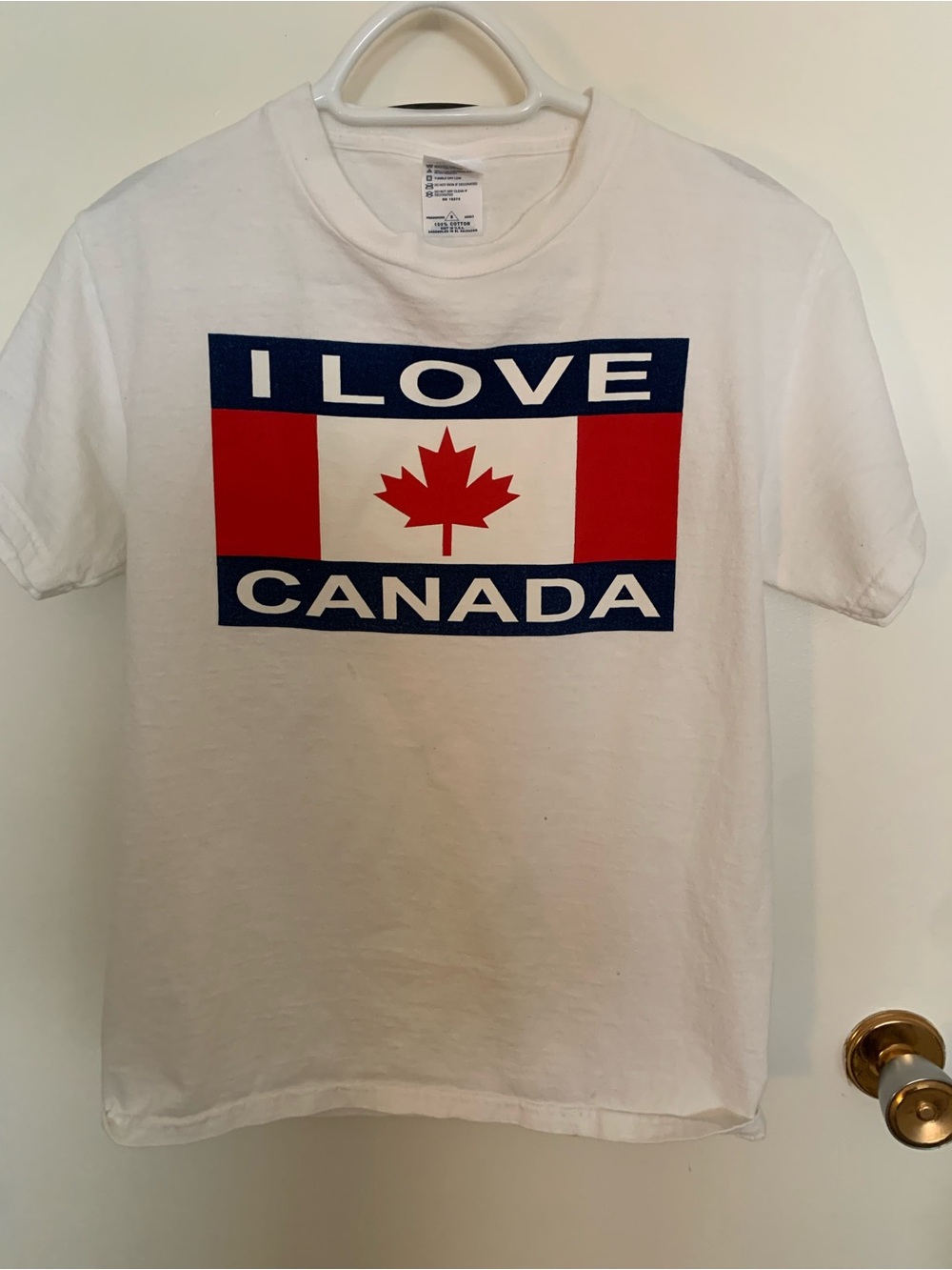 White 'I Love Canada' Graphic Tee, 100% cotton